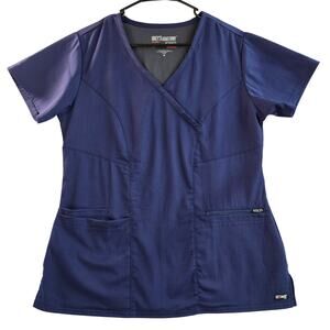 Grey's Anatomy Spandex Stretch Women's Scrub Set Navy Blue Size M Top, S Pants